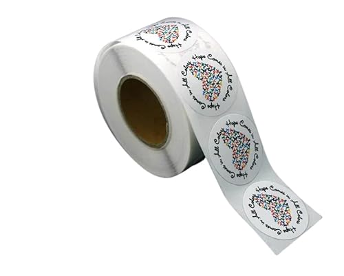 250 Multi Color Ribbon Awareness Stickers - Hope Comes in All Ribbons, Cancer, Disease Perfect for Support Groups, Hospitals, Doctor Offices