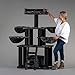 RHRQuality Black Panther Plus Arbre à chat avec 2 troncs extra larges de 12 cm de diamètre et 64 kg Arbre à chat stable spécialement conçu pour les chats grands et gros.