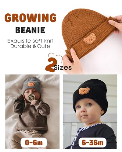 Camptrace Baby Beanies,Infant Toddler Beanie,Double-Layer Soft Warm Cable Knit Winter Hat for Boys Girls3