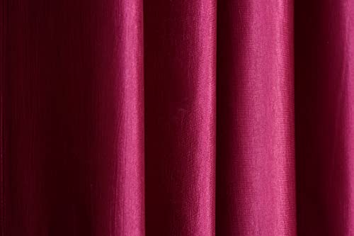 Image of Eyelet Polyester Modern Solid Crush Set of 3 Pcs. Door Curtains (7 Feet, 2 Wine + 1 White)