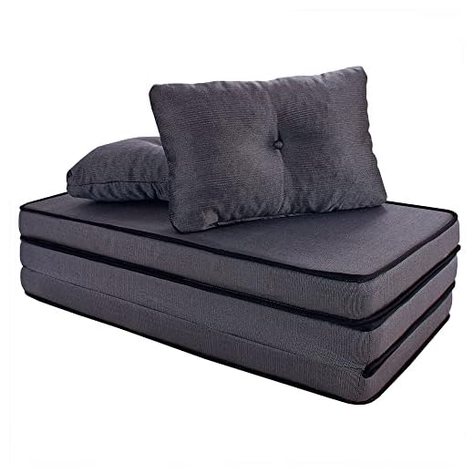 Puff Colchonete Dobrável/Sofa 3 em 1 + Travesseiro Casal BF Colchões