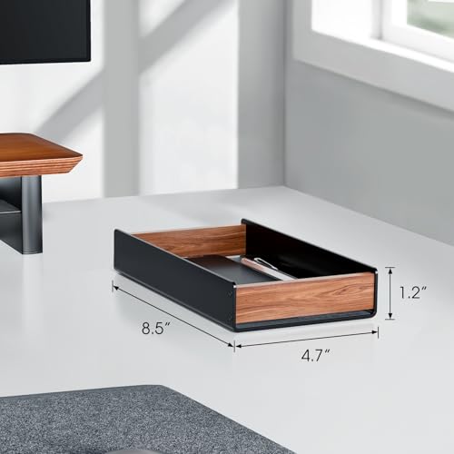 Image of UPERGO Desk Tray Organizer Drawer for Home Office, Walnut Desk Organizer Tray for Keys, Pen, Watch
