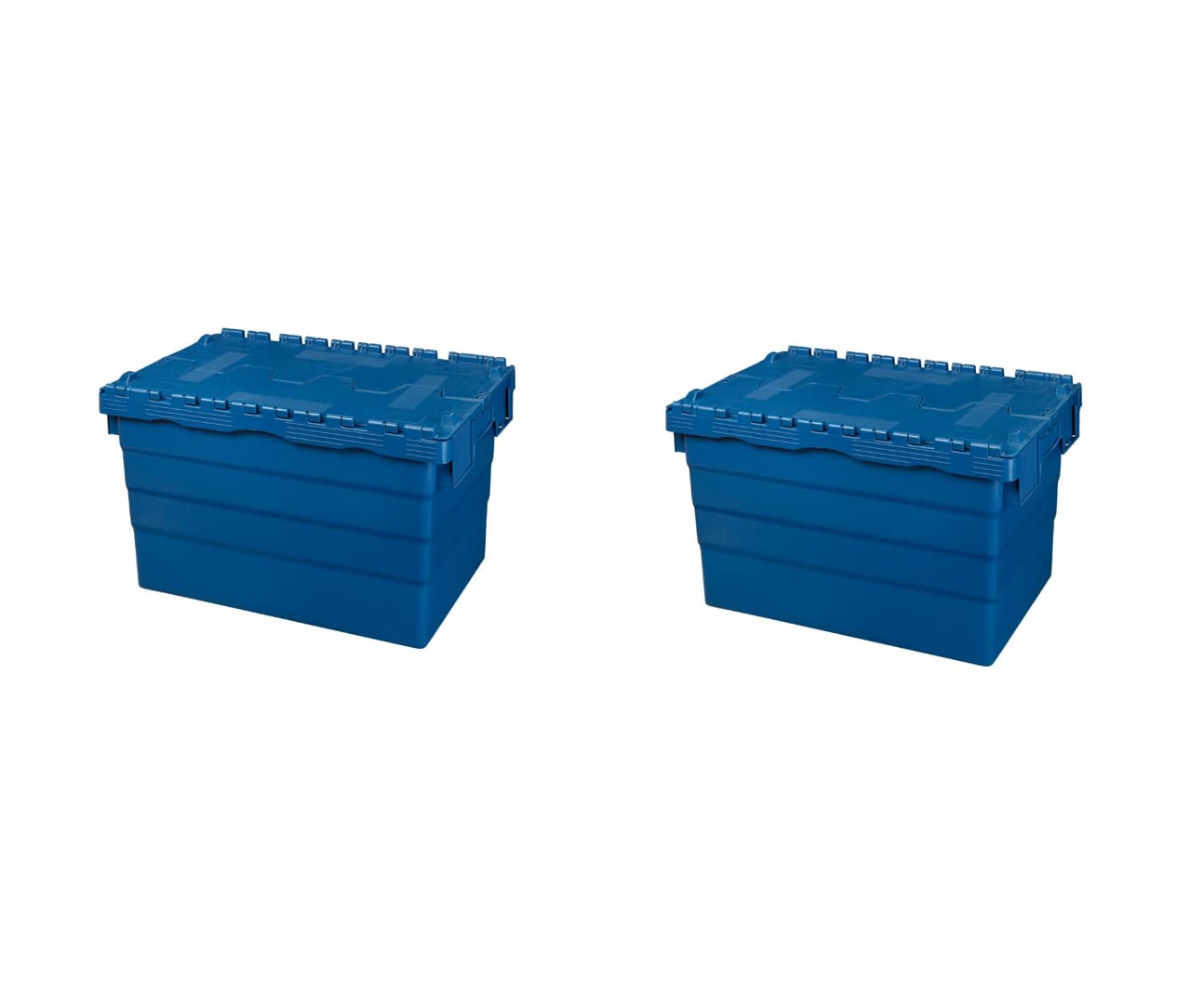 Logiplast 2 Stück Kunststoffkisten mit Deckel 60 x 40 x 36,5 cm Aufbewahrungsbox in Industriequalität