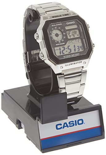 Casio Men's Classic Stainless Steel Japanese-Quartz Stainless-Steel Strap, Silver, 21 Casual Watch (Model: Ae1200Whd-1A) #TOP4