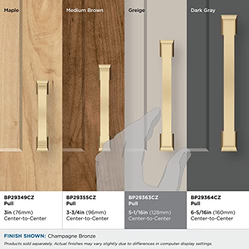 Image of Amerock | Cabinet Pull | Champagne Bronze | 5-1 /16 in (128 mm) Center-to-Center Drawer Pull | Candler | Kitchen and Bath Hardware | Furniture Hardware