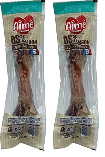 Aimé - Huesos para Perros - Huesos con Jamon - Snacks para Perros de Masticar - Sabor Jamon 100% Natural - Chuches para Perros de Todas Las Razas y de Todas Las Edades - Recompensa para Perro