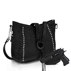 Genuine-Leather-Concealed-Carry-Hobo-Purse-For-Women-Studded-Cowhide-Ladies-Shoulder-Bag-With-Crossbody-Strap Montana West Hobo Purse Western Satchel Shoulder Bags for Women Genuine Leather Crossbody Handbags MWL-G001BK