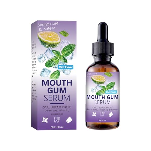 Sērum de goma bucal de larga duración, 60 ml, gotas de restauración de encías, ambientadores de aliento, seca y del mal aliento, para adultos, personas mayores, adolescentes, mujeres