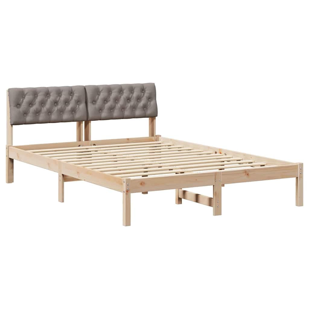 Lite drewno sosnowe z zagłówkiem klasyczna 120x200 cm brąz | Rama łóżka lite drewno sosnowe 120x200 cm solidna konstrukcja z zagłówkiem do sypialni