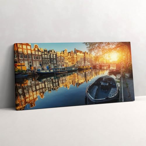 Tableau photo sur toile Amsterdam 140x70cm finition haute definition