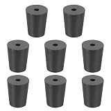QUARKZMAN 8 Stück Gummistopfen konisch mit Bohrung, 16mm-20mm Silikon Vollgummistopfen Stopfen, Silikonstopfen zum Abkleben von Löchern Während der Pulverbeschichtung - Schwarz
