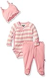 KicKee Pants Baby Girls' Essentials Ruffle Kimono Newborn Git Set with Hanger, Lotus Stripe, 3-6...