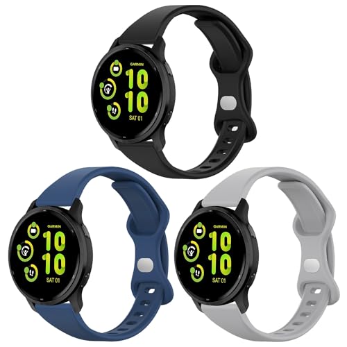 3 Pack de correas de silicona para Garmin 20mm miniatura 1