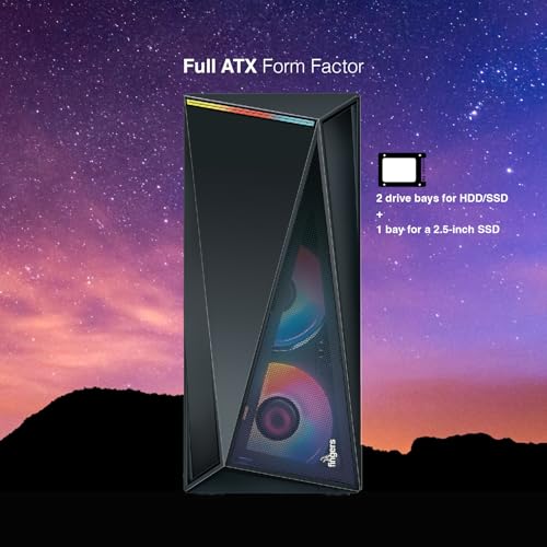 Image of FINGERS NovaRay Full ATX PC Cabinet with Dual Chamber Design, ARGB Lights, 3 x 12 cm Massive ARGB Fans for Superior Cooling & Performance, Toughened Glass Side Panel, Magnetic Dust Filter