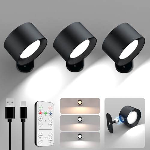 AOMEES Wall Lights Battery Operated Wall Sconce, 3 Color Temperatures & 3 Brightness Level - image 1