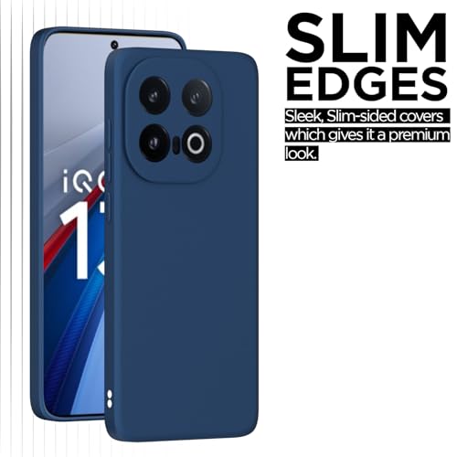 Image of Outlouders Back Cover for iQOO 13 5G | Camera Protection | Durable Soft Matte Silicone Bumper Case (Blue)