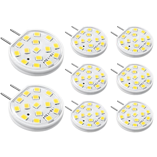 Gaormii G8 Led Bulb Dimmable 3W Mini Thin Puck Light Bulbs Equivalent To 20W-25W Halogen Bulb, T4 Jcd Type Bi-Pin Base, 120V Natural White 4000K G8 Bulb For Under Cabinet, Counter Lighting (8 Pack) #TOP7