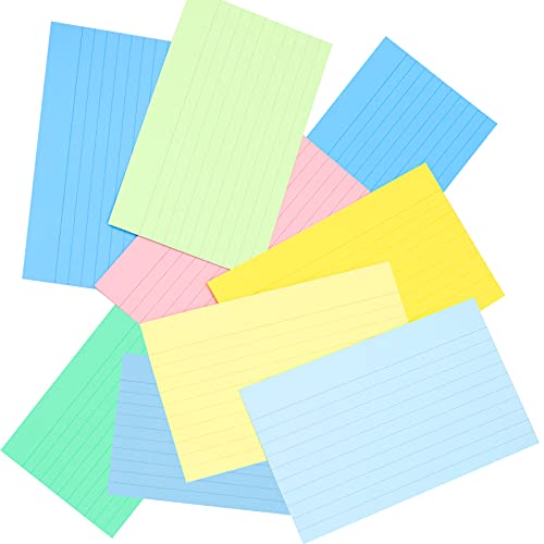 Neworkg Heavy Weight Ruled Index Cards, 3X5 Inch Note Cards For School, Learning, Memory, 6 Neon Colors, 402 Count #TOP2