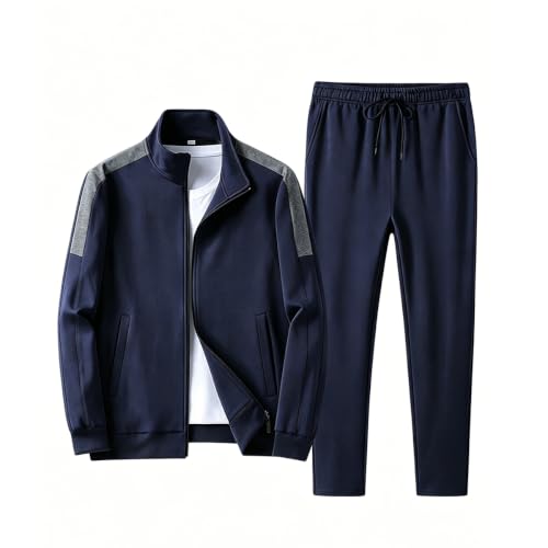 Survêtement décontracté pour homme pantalon de jogging et veste de sport à fermeture