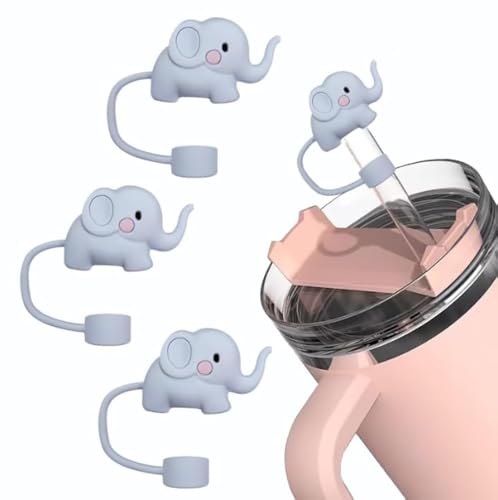 3Pcs Elephant Straw Cover para vasijas Stanley miniatura 1