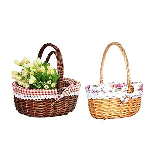 Cesta de mimbre con asa resistente y diseño tejido tradicional YUQI 4