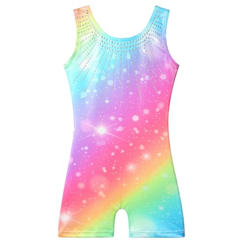 BAOHULU Gymnastics Leotards for Girls Sparkly Biketards Colorful 10-11Y