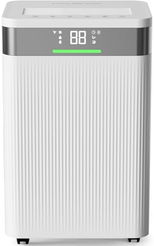HAUSHOF Deumidificatore Elettrico 20L/Giorno, Silenzioso 41dB, Deumidificatore Portatile per Casa, con Ioni Negativi, Serbatoio 4,5L, 3 Modalità, Ideale per Camera e Cantina
