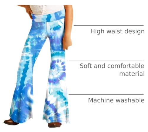 Image of Deerose Girls Halloween Hippie Bell Bottom Pants High Waist Flare Pants 5-14 Years