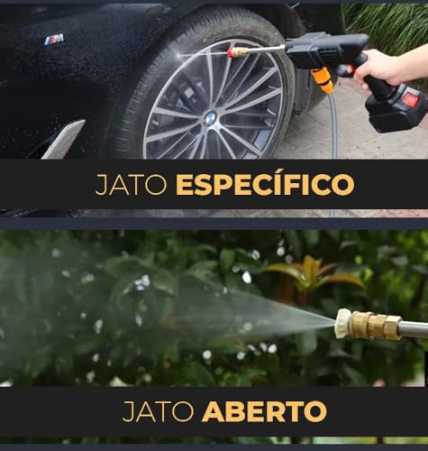 Lavadora de Alta Pressão Recarregável Portátil Sem Fio Bivolt, Com Maleta, Recipiente para Sabão, Pa