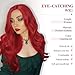 Fancy Hair Long Red Wavy Wigs for Women Curly Middle Part Red Wig Natural Looking Synthetic Heat Resistant Fiber Wigs Hair for Daily Party Use Cosplay Ariel Halloween