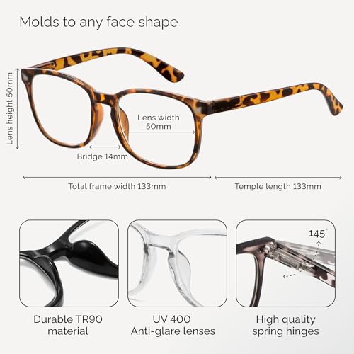 Image of CCVOO Mix & Match Reading Glasses for Women - Lightweight, Comfortable Fit, Clear Vision - Blue Light Blocking