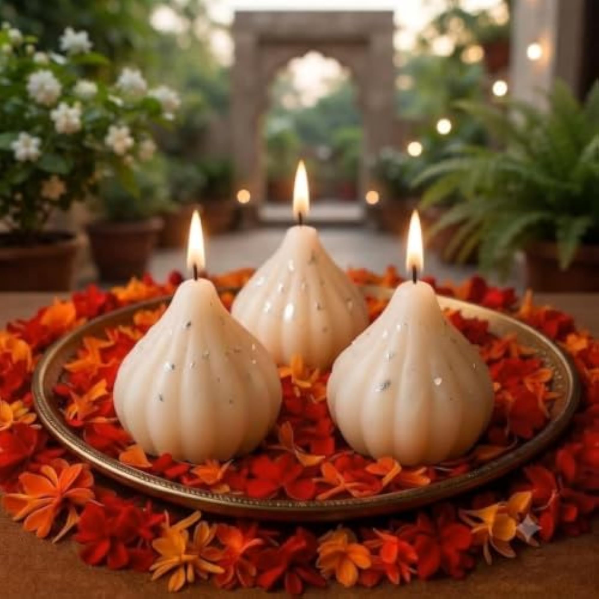 Modak Scented Candle, Soy Wax Mithai-Style Decorative Candle