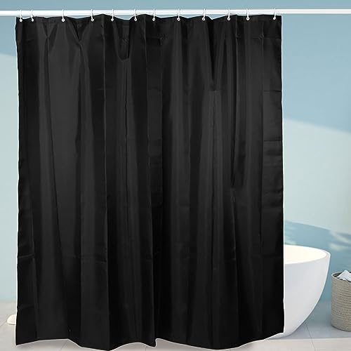 Rideau de douche en tissu lavable doublure polyester avec 12 crochets - 8