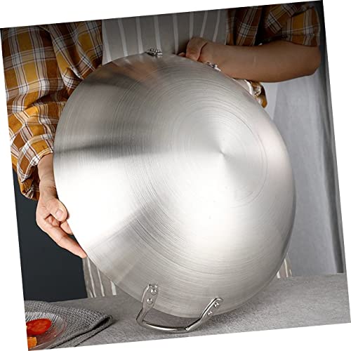 Wok de acero inoxidable con doble asa y fondo grueso miniatura 6