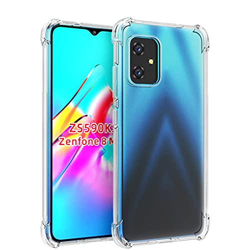 Osophter for Zenfone 8 Case,Zenfone ZS590KS Case Clear Transparent Reinforced Corners TPU Shock-Absorption Flexible Cell Phone Cover for Zenfone 8(Clear)