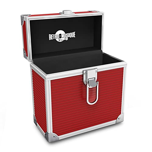 Retro Musique Mallette de rangement en aluminium pour disques vinyles 17,8 cm pouvant contenir jusqu’à 35 Eps, Rouge… - Les Beatles, Paul McCartney, John Lennon, RIngo Starr, George Harrison Retro Musique Mallette de rangement en aluminium pour disques vinyles 17,8 cm pouvant contenir jusqu'à 35 Eps, Rouge… – Image 3