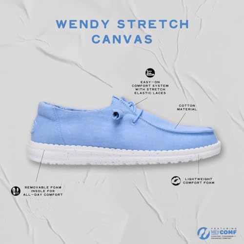 Image of HEYDUDE Women's Wendy Stretch Canvas Slip On Shoes | Easy On Loafer