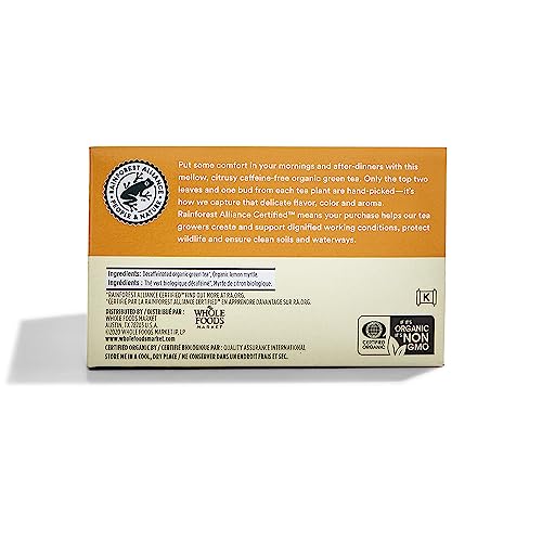 Image of 365 by Whole Foods Market, Organic Decaffeinated Green Tea with Lemon Myrtle (40 Tea Bags), 2.1 Ounce (pack of 24)