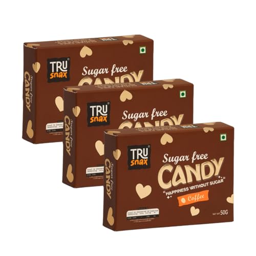 Image of TruSnax SugarFree Hard Candies | Rich Coffee Flavour Candy | Diabetic and Keto Friendly Toffee | No Added Sugar | 300g(50 * 6)