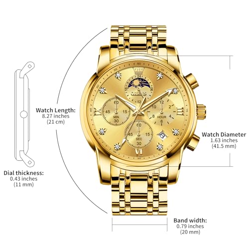 Image of OLEVS Watches for Men Dress Chronograph Luxury Stainless Steel Big Face