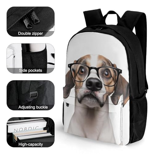 Large Capacity Weimaraner Cute Dog White Backpack, Women Men Portable Daypack for Hiking, Shopping, Fashion Comfy Shoulder Bag with Adjustable Strap3