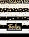 Teacher Lesson Planner: Weekly and Monthly Calendar Agenda | Academic Year August - July | Includes Quotes & Holidays | Gold Black White Striped (2019-2020)