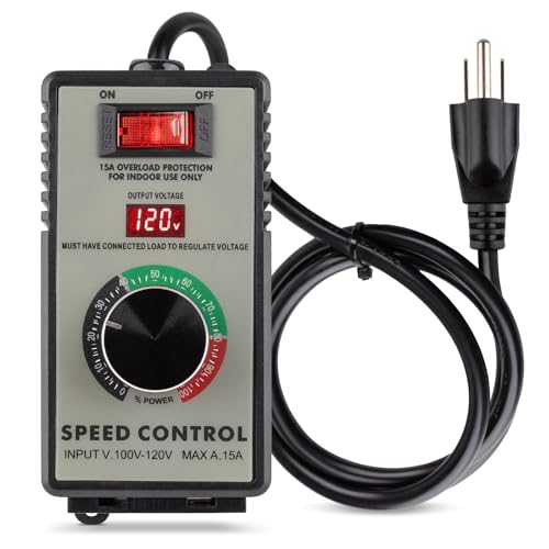 AC Motor Speed Controller 100V-120V 15A Variable Speed Regulator for Router, Drill, Fan, and...