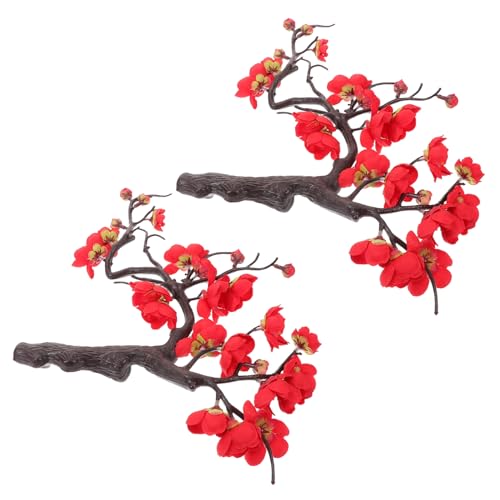 TINEASUR 2pièces Bouquet Fleur Artificielle Décorative Plastique Branches De Prunier Artificielles avec Tiges De Fleurs pour Vases Et Paniers