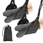 Foot Hammock for Plane Travel 2 PCS Airplane Foot Hammock Portable Airplane Feet Rest with Storage Bag Relaxing Feet and Legs Essential for Long Distance Flights for Men and Women (Black)