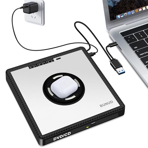 Lecteur DVD externe USB C BUNUD portable graveur CD de bureau