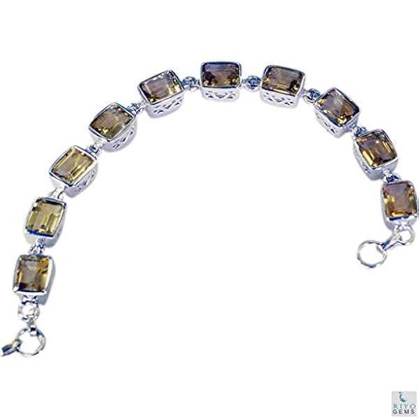 riyo citrino Gioielli 925 Delicato Braccialetto d'Argento l 7.5in sbracit-14011