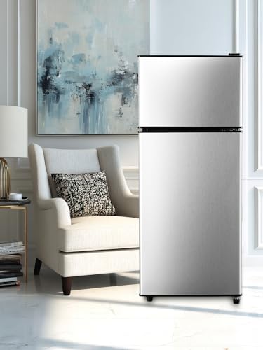 Image of F.W.WOOLWORTHS Refrigerator with Freezer 3.8 Cu.Ft Silver