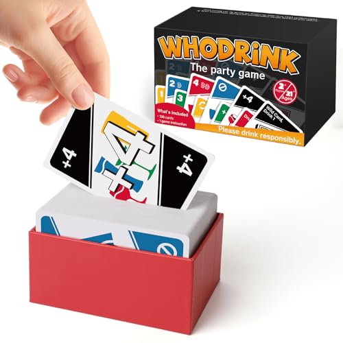 Broytain WHODRINK-Drinking Card Games for Adults,Bachelorette Party Games, Drunk Couple Games for Date Night, Family Girls Night 136 Flashcards, Age 21+