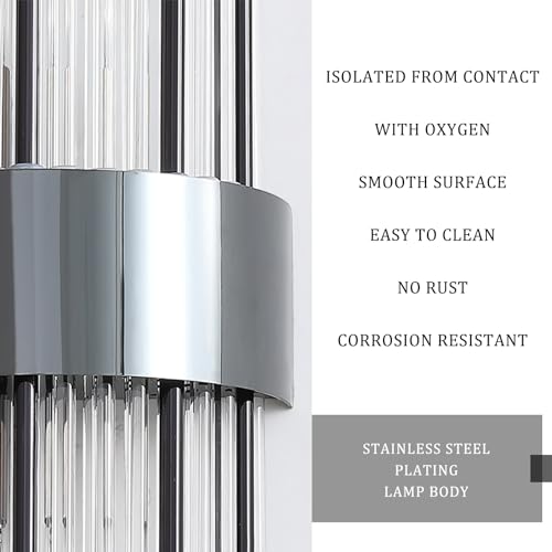 Image of Aomesinc Modern Crystal Wall Light Fixtures Gold Wall Sconce Brushed Lamp for Bedroom Living Room Bathroom Vanity Bedside Hallway Black(Without Bulb)